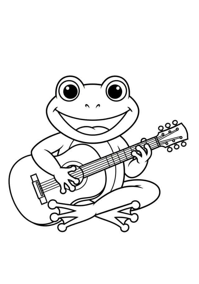 a frog playing a guitar