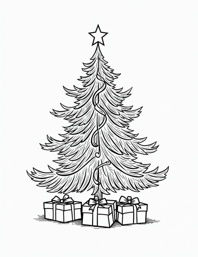 Christmas tree coloring pages