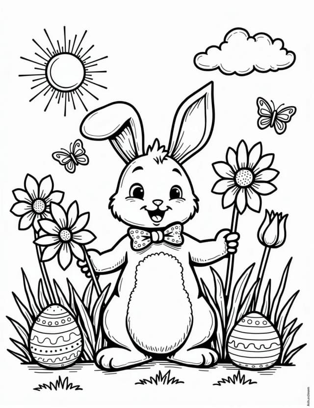 Easter bunny coloring pages