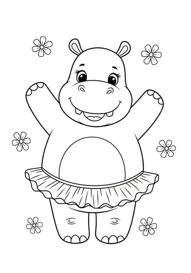A Hippo Ballet Dancing in a Tutu
