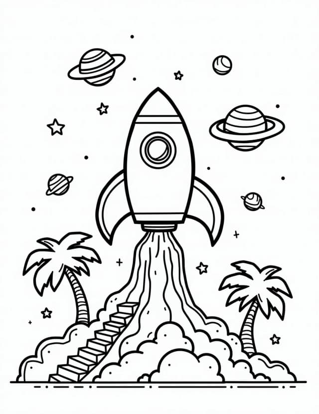 Space coloring pages